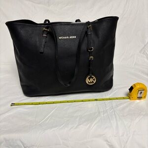 Michael Kors Black Tote with Gold Accents